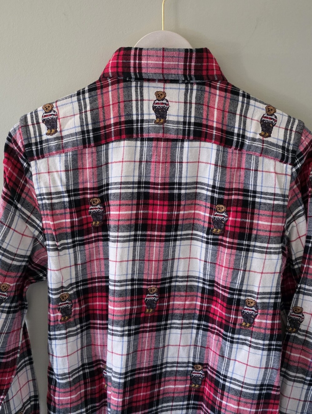 NWT Polo Ralph Lauren S Old Money Coastal Embroidered Bear Plaid Flannel Shirt - Picture 12 of 16